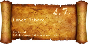 Lencz Tiborc névjegykártya